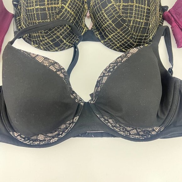 Victoria's Secret Lot of 6 Bra's Size 36D Push Up Demi Knockout Lace - Picture 7 of 13